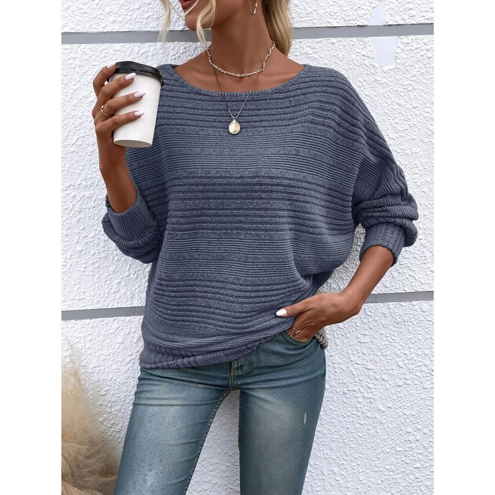 Womens Long Sleeve Polyester Elastaan Tunic Top Flattering Crew Neck Casual - Picture 5 of 6
